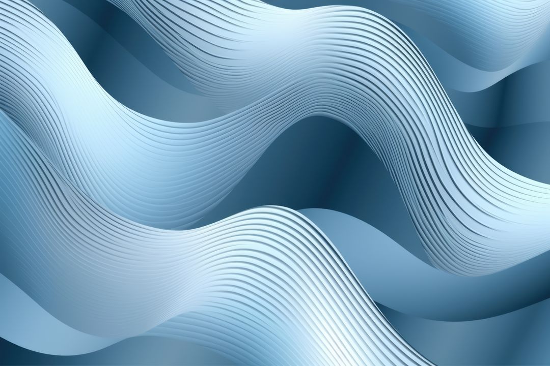 Close up of blue to grey seamless wave pattern, created using generative ai technology - Free Images, Stock Photos and Pictures on Pikwizard.com