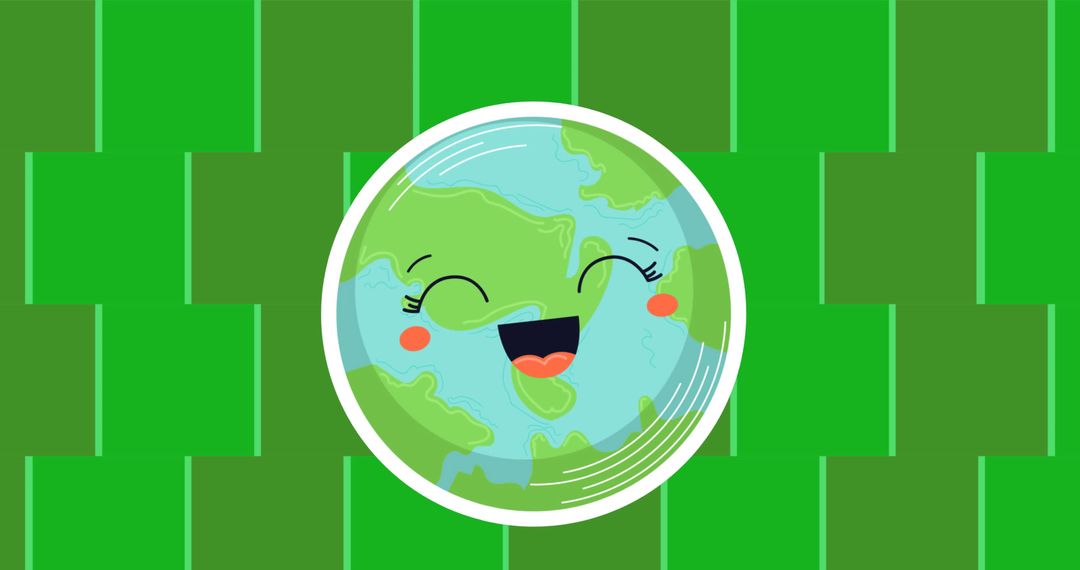 Smiling Globe Character with Green Energy Concept