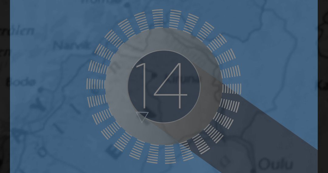 Digital Interface Concept with Map and Number