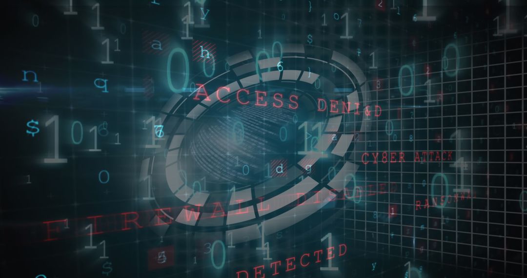 Digital Interface Showing Cybersecurity Alerts and Warnings