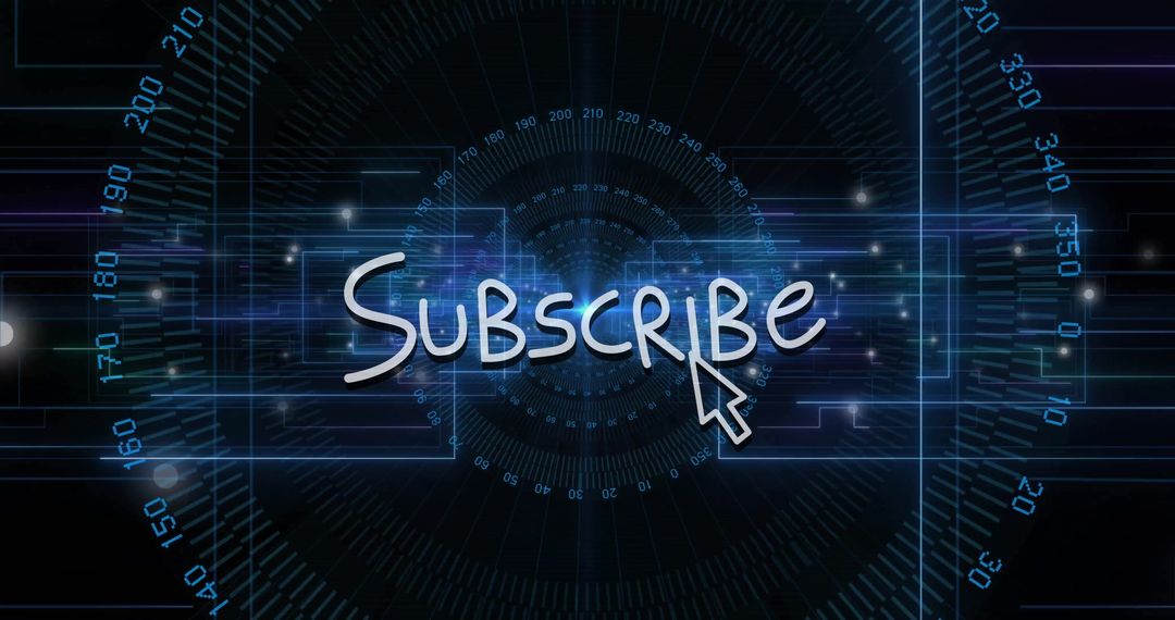 Futuristic Subscribe Button Interface with Cursor Click