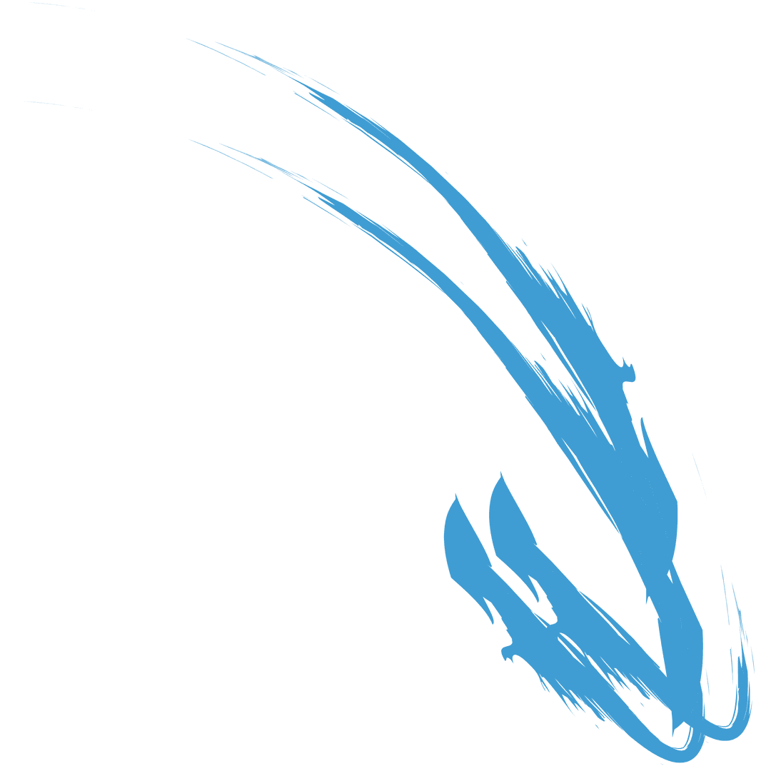 Abstract Blue Brush Stroke Shapes on Transparent Background