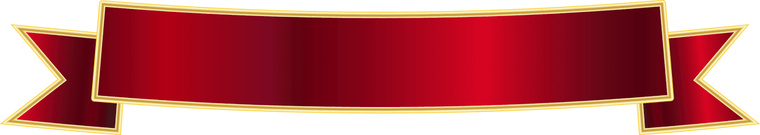 Elegant Red Ribbon with Gradient on Transparent Background