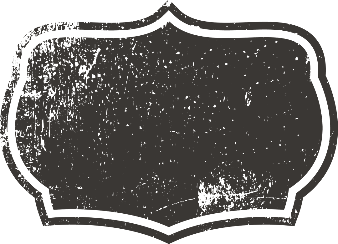 Vintage Label Design with Black Border on Transparent Background