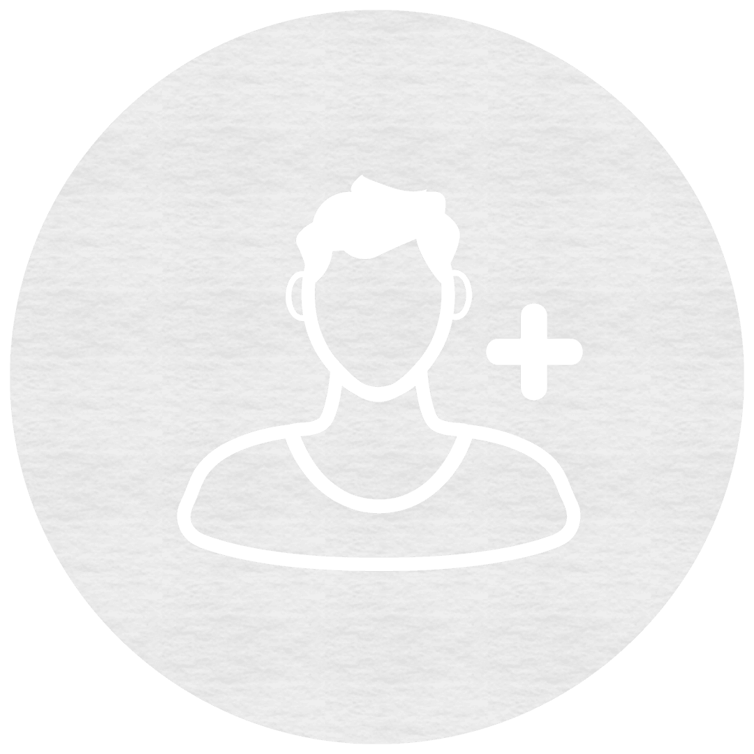 Transparent Add User Icon on Circle Background