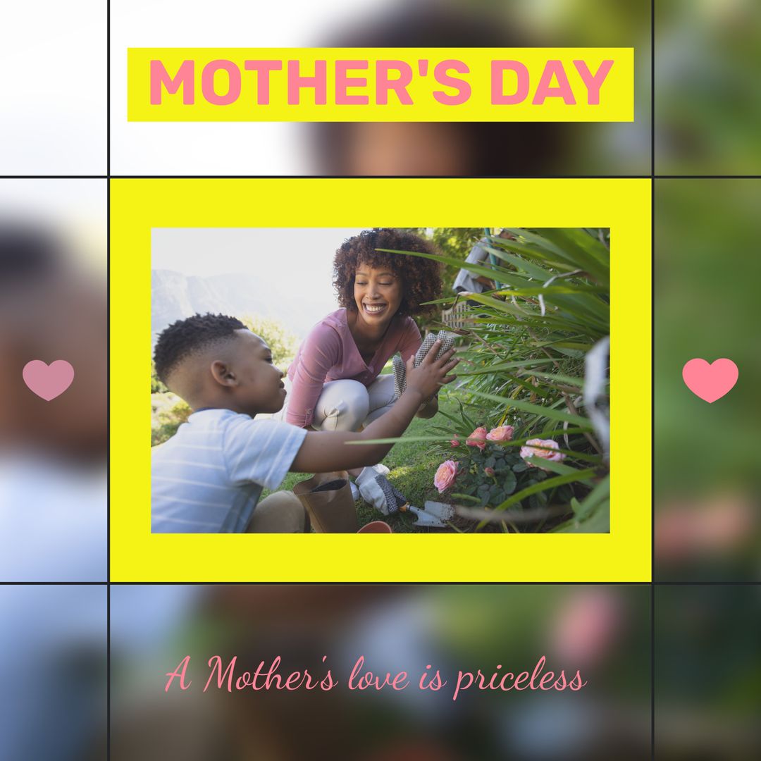 Mother's Day Celebration with Son in Garden