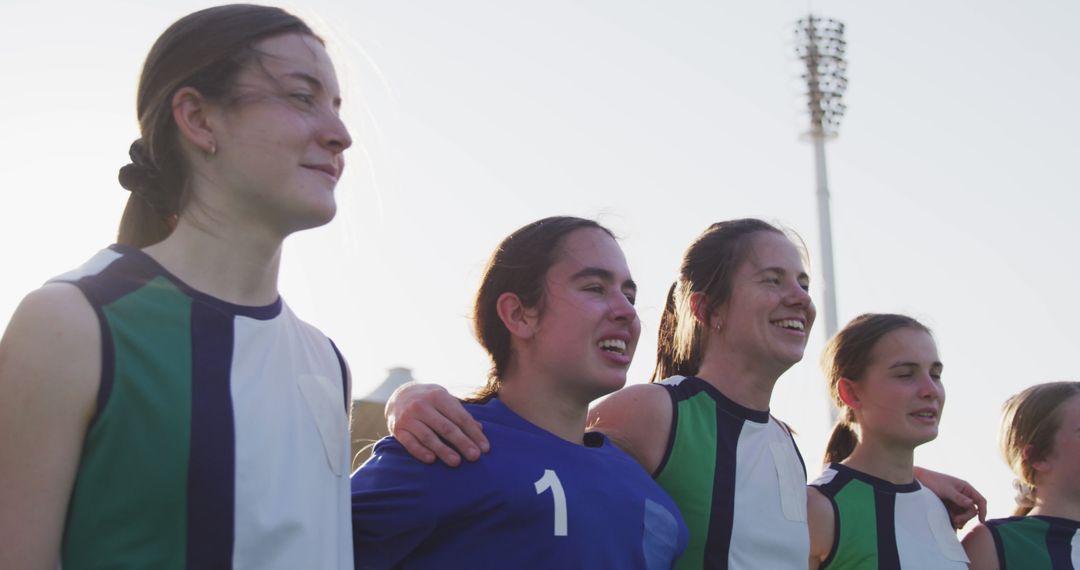 Female Soccer Team Celebrating Victory on Field - Free Images, Stock Photos and Pictures on Pikwizard.com