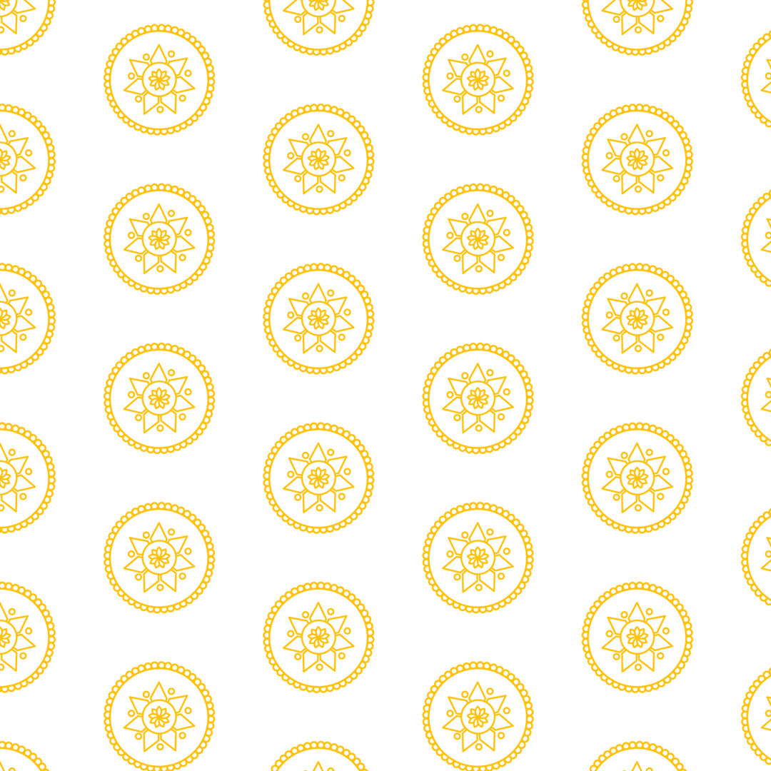 Seamless Yellow Floral Shapes Pattern on Transparent Background