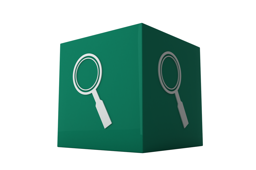 Dark Green Box with Magnifying Glasses on Transparent Background - Download Free Stock Images Pikwizard.com