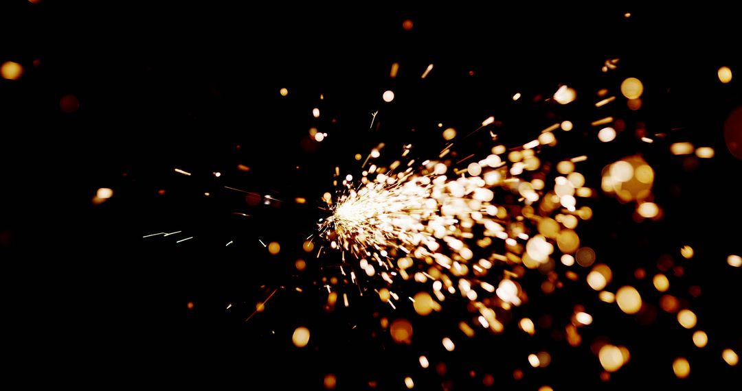 Composition of multiple orange spots and sparks on black background - Free Images, Stock Photos and Pictures on Pikwizard.com