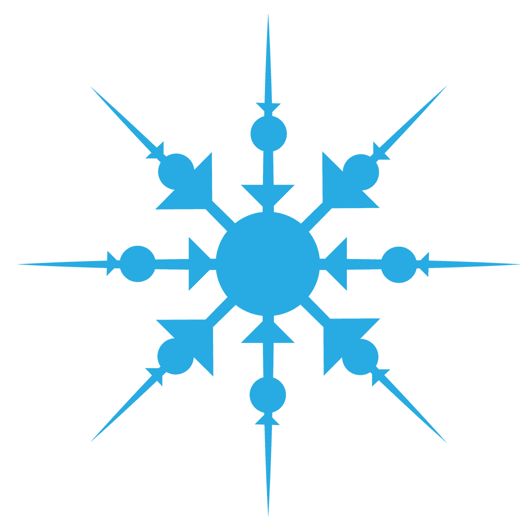 Delicate Blue Snowflake with Transparent Digital Design