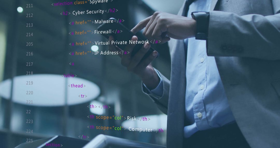 Caucasian Professional Engaging in Cybersecurity Programming