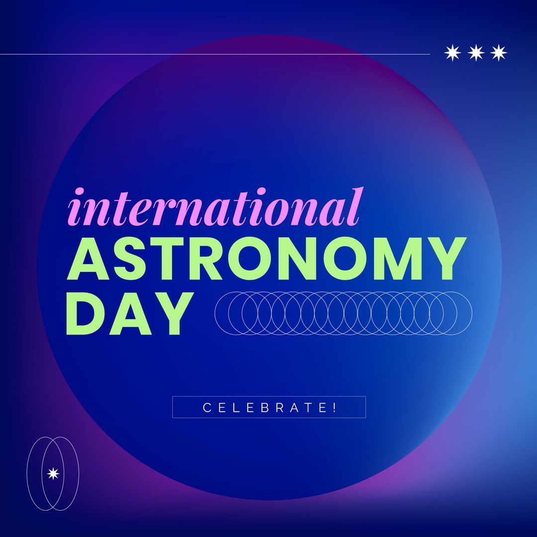 International Astronomy Day Celebration Design with Stars