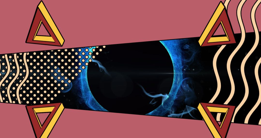 Abstract Digital Art with Geometric Designs and Cosmic Elements