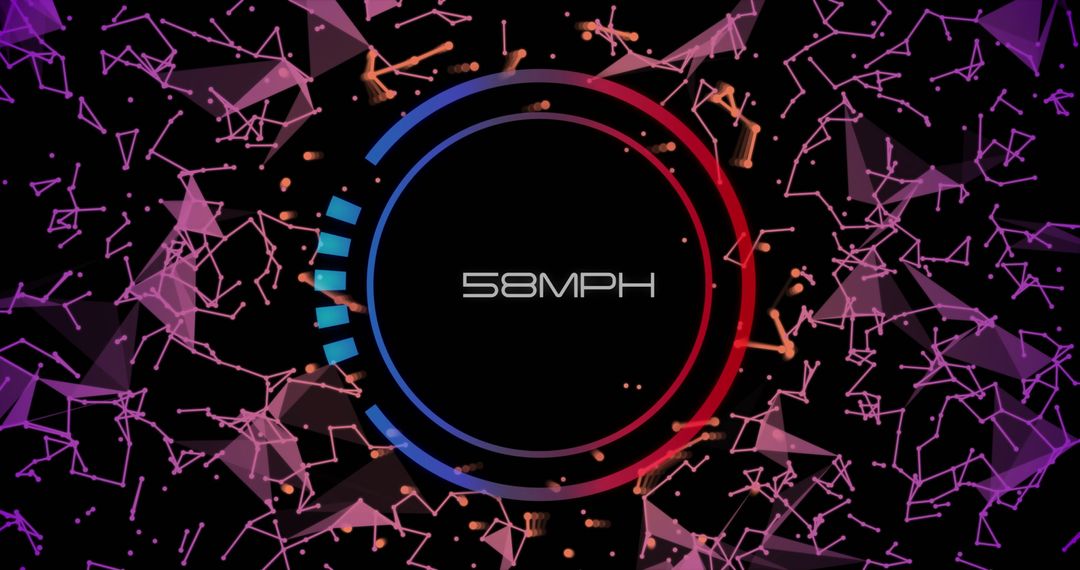 Futuristic Digital Speedometer with Global Network Visualization