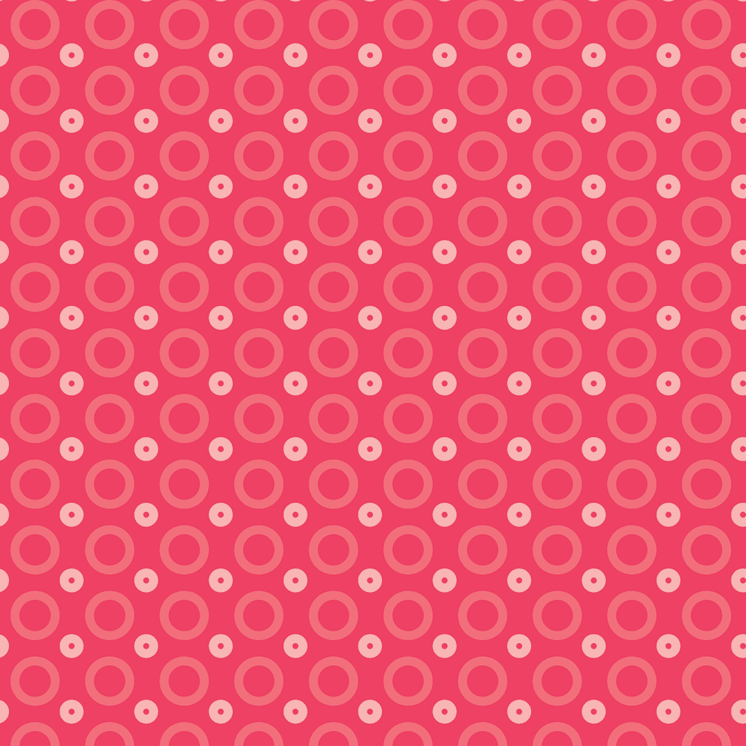 Seamless Circular Pattern on Red Transparent Background