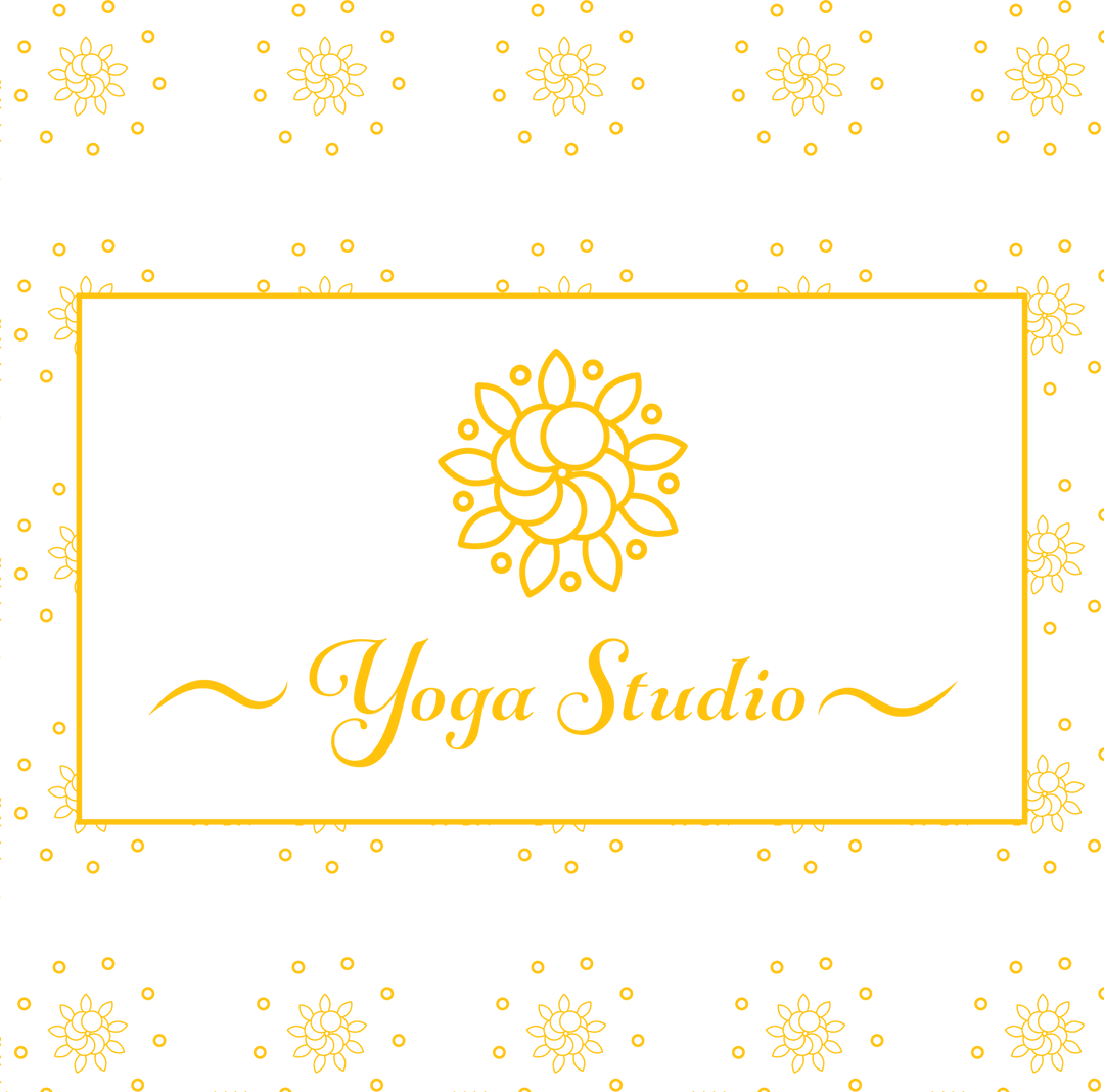 Stylish Yoga Studio Text Logo with Floral Design on Transparent
