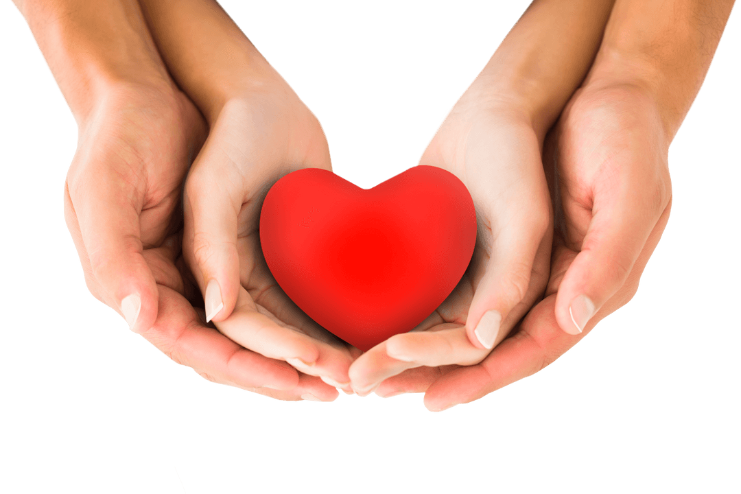 Couple Holding Transparent Heart Symbolizing Love