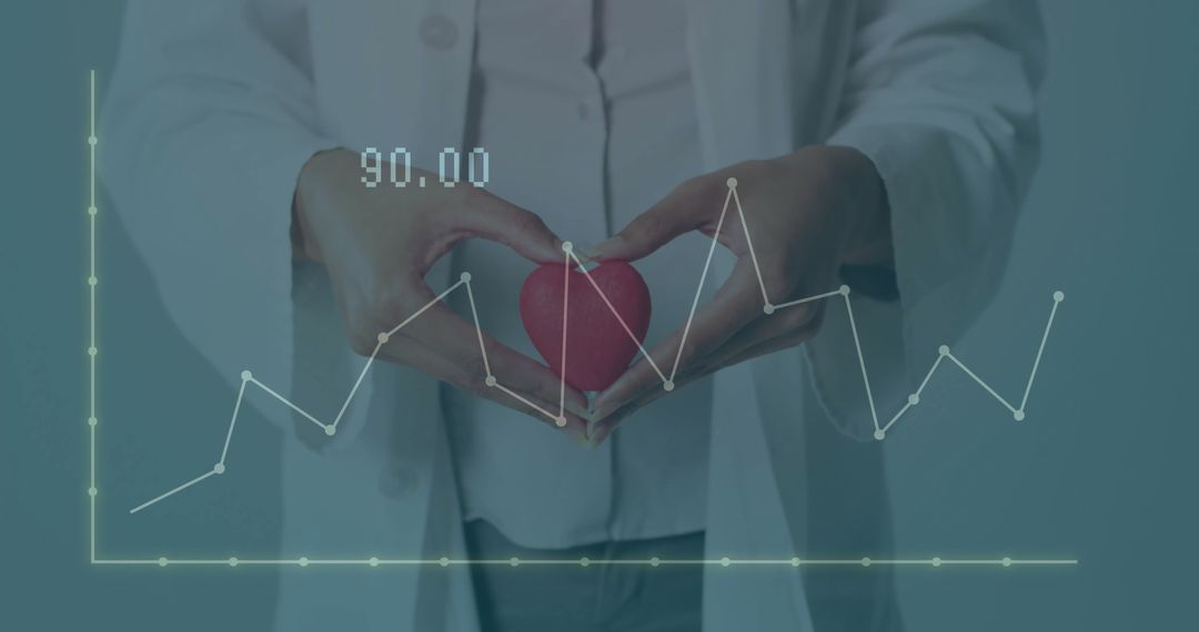 Medical Professional Analyzing Heart Health Data Visualization
