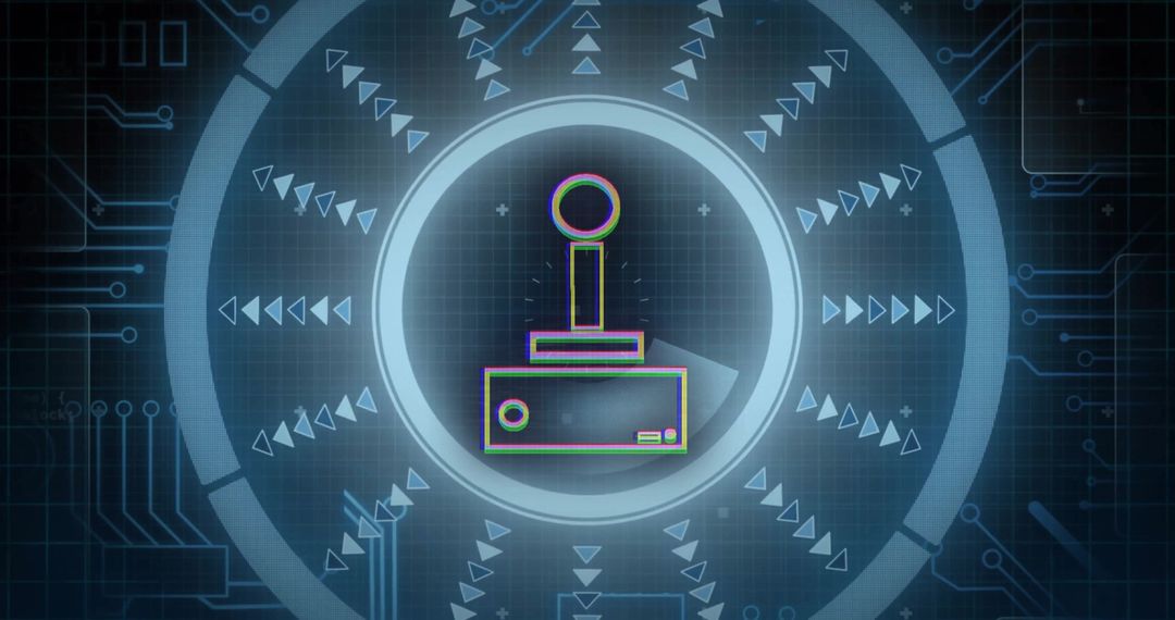 Futuristic Joystick with Geometric Elements in Digital Style