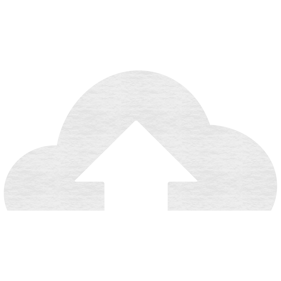 Transparent Cloud Icon with Upward Arrow for Network Services