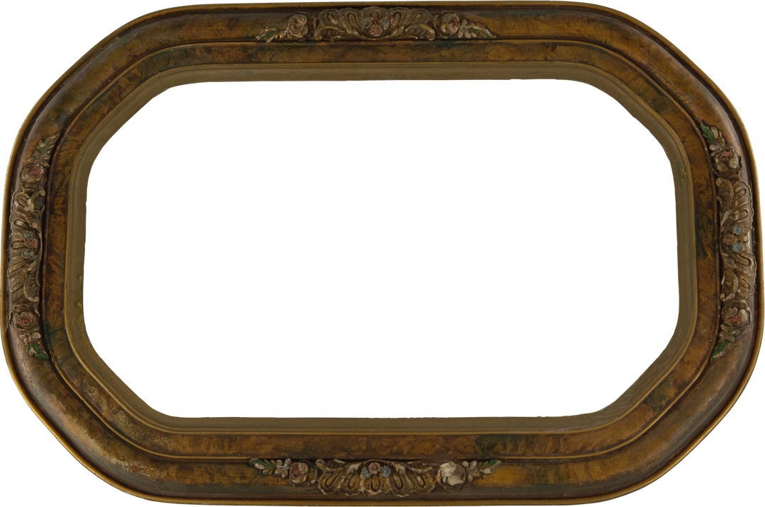 Rectangular Wooden Decorative Frame with Vintage Floral Ornaments, Transparent Background - Download Free Stock Images Pikwizard.com