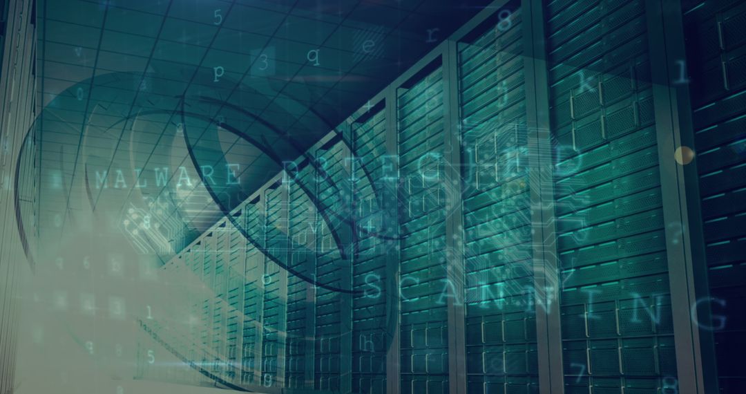 Cybersecurity Threat over Modern Server Room