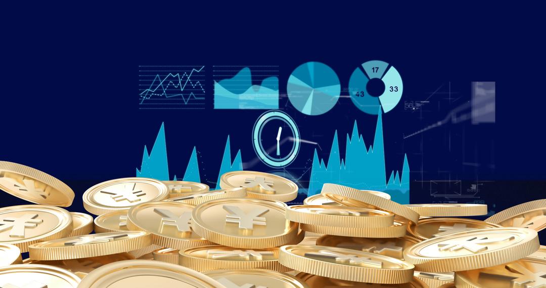 Digital Finance Analytics Amidst Yen Coins - Free Images, Stock Photos and Pictures on Pikwizard.com
