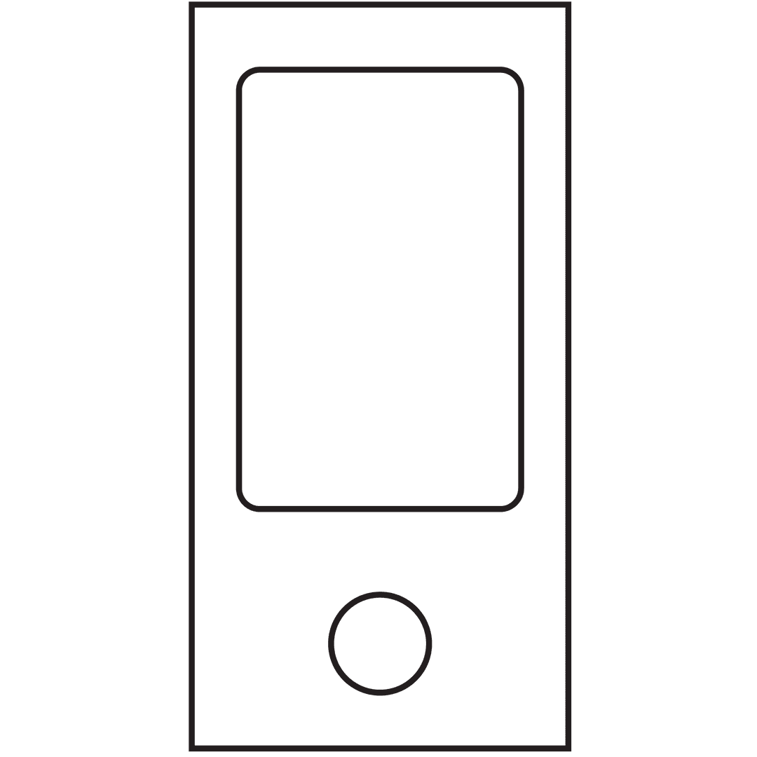 Minimalist Smartphone Icon on Transparent Background