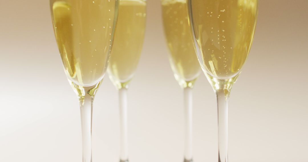 Image of champagne in glasses on beige background - Free Images, Stock Photos and Pictures on Pikwizard.com