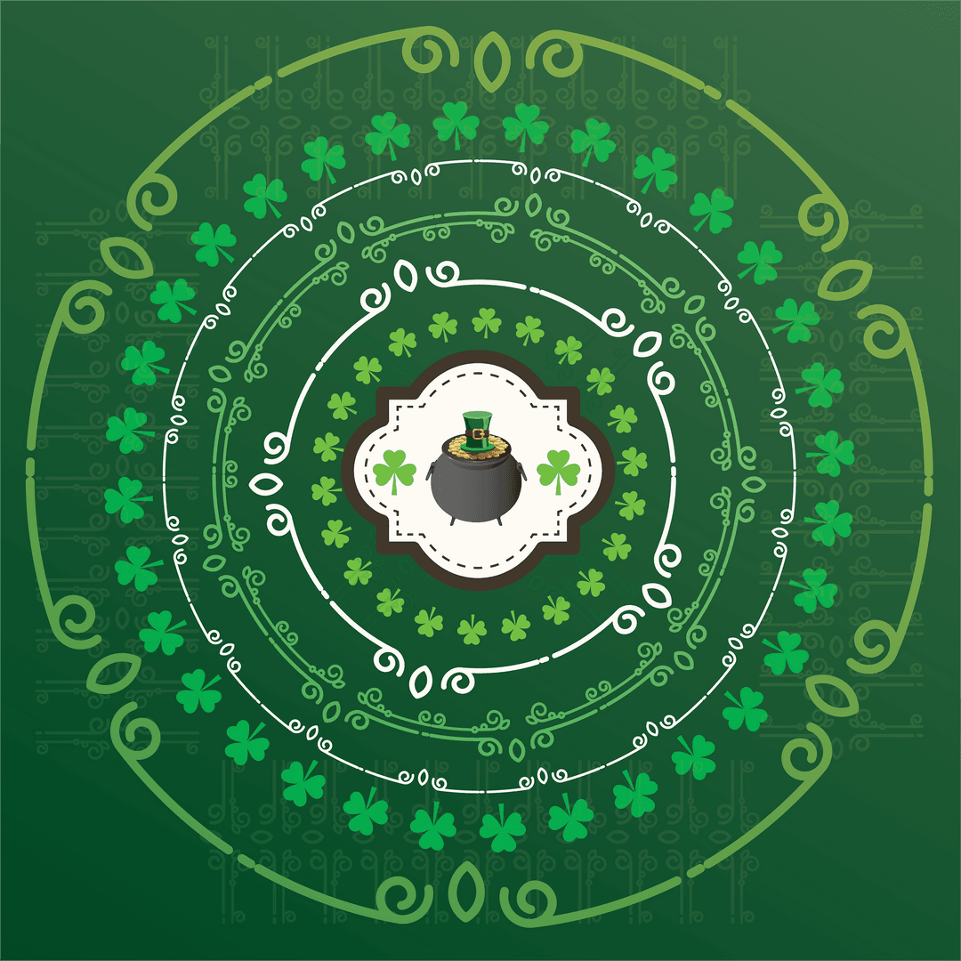 Festive St Patrick's Day Pattern with Shamrocks Transparent Background