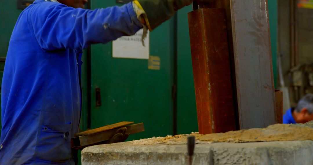 Industrial Worker Operating Hydraulic Press in Factory - Free Images, Stock Photos and Pictures on Pikwizard.com