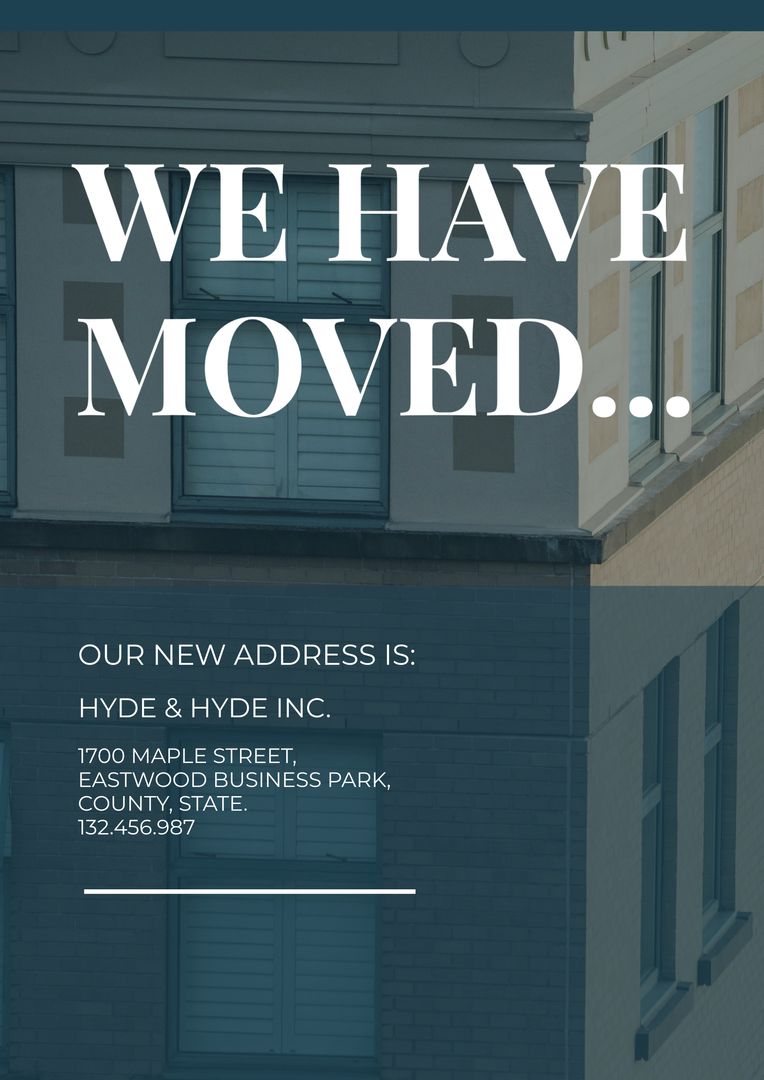 We Have Moved Announcement with New Address Details