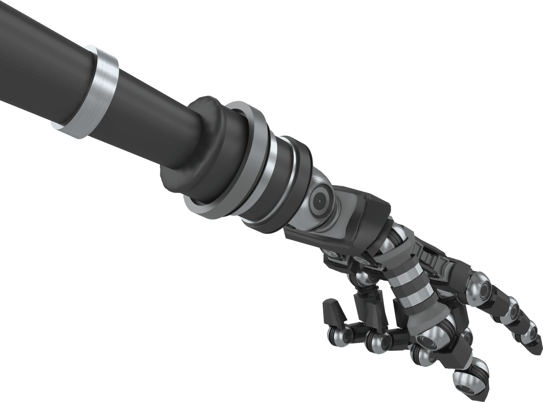 Transparent Robotic Arm Pointing Forward Illustration