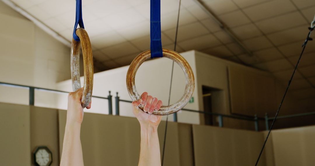 Hands Gripping Gymnastic Rings for Exercise in Indoor Gym - Free Images, Stock Photos and Pictures on Pikwizard.com