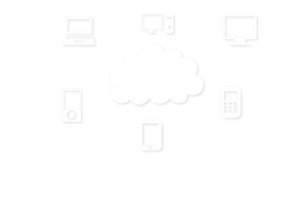 Transparent Cloud Computing Concept with Device Icons