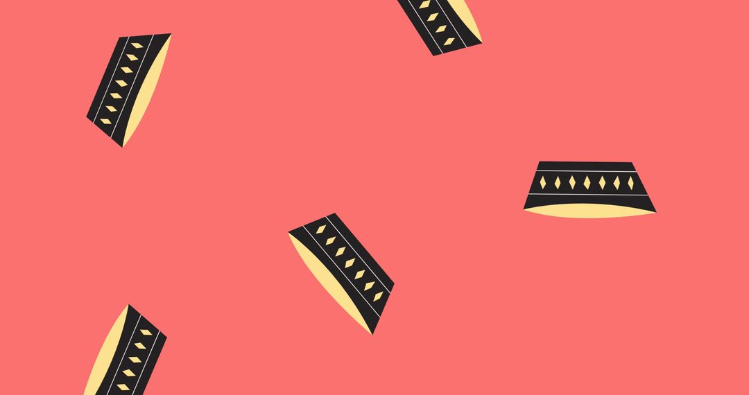 Playful Digital Art of Cupcakes on Pink Background