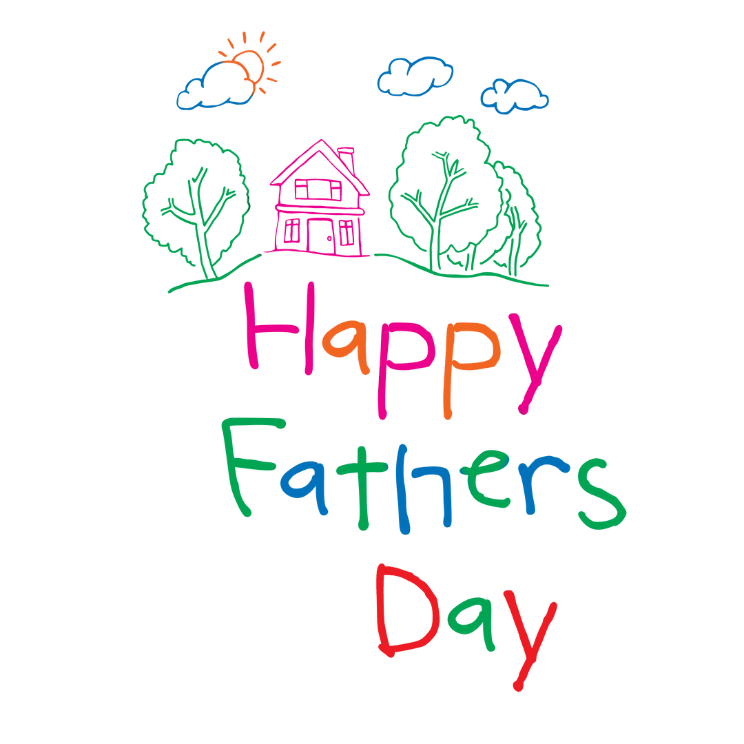Colorful Happy Father's Day Vector on Transparent Background