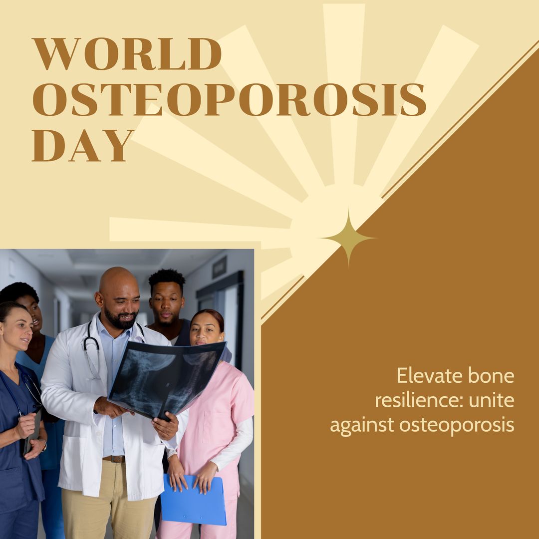 World Osteoporosis Day: Diverse Medical Team Reviews Bone X-Ray