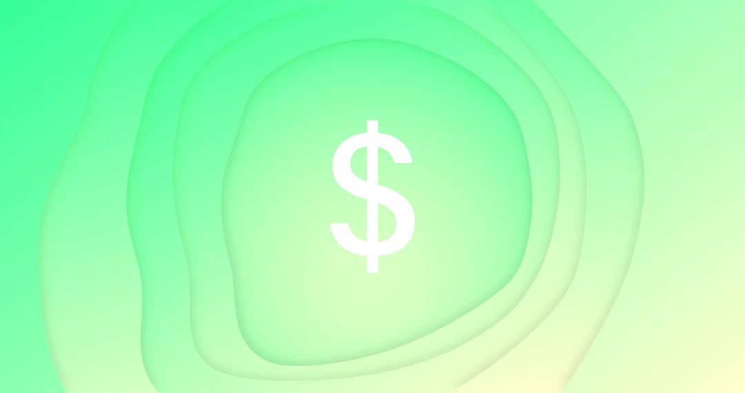 Floating Dollar Sign on Green Gradient for Financial Inspiration