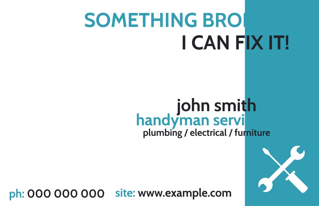 Professional Handyman Services Business Card Template for Quick Repairs - Download Free Stock Templates Pikwizard.com