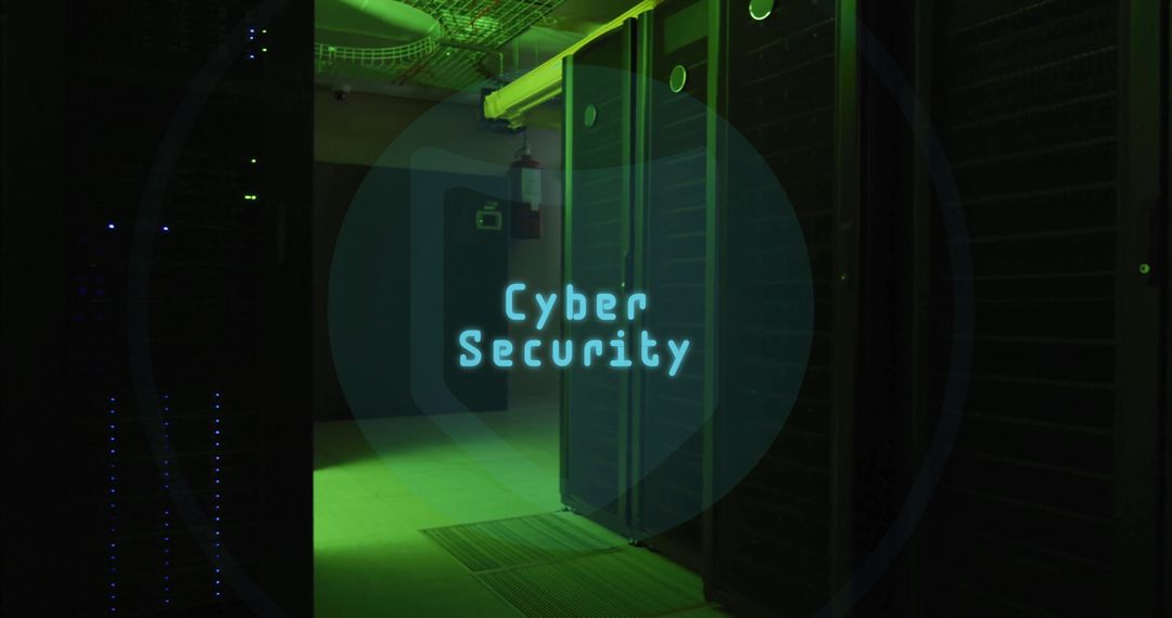 Cybersecurity Shield over Data Center Servers