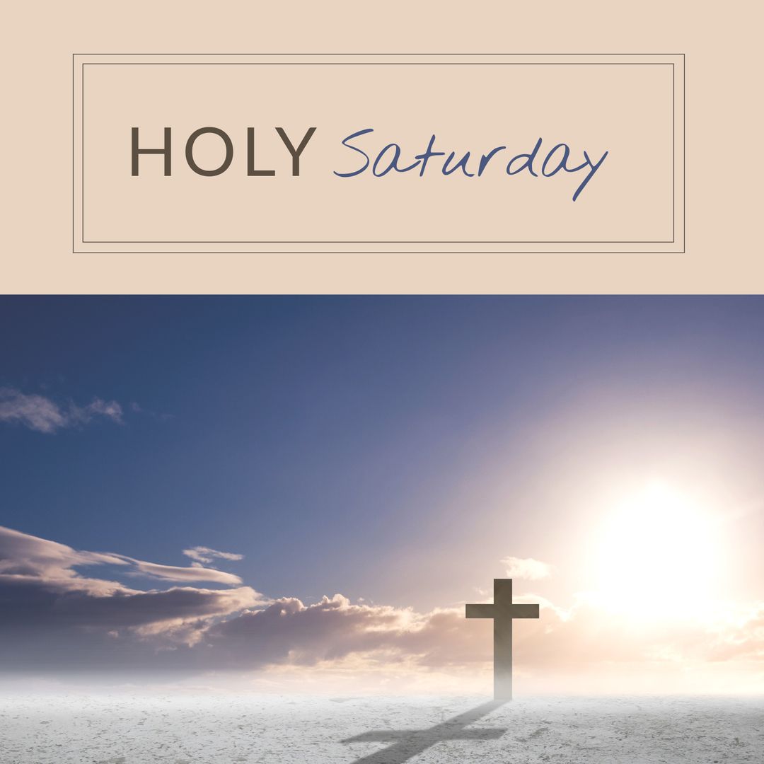 Holy Saturday Cross at Sunrise Reflecting Spiritual Serenity - Download Free Stock Templates Pikwizard.com