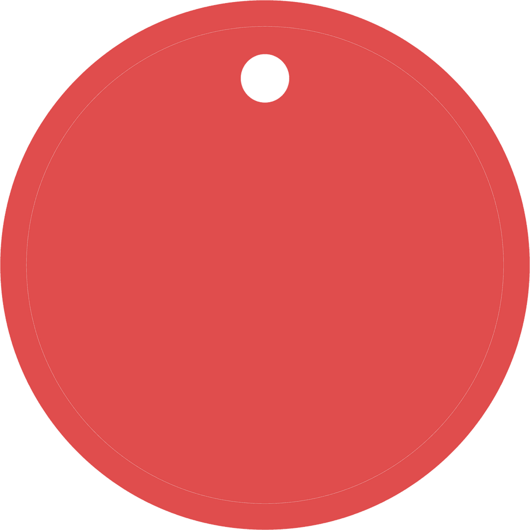 Red Disk Pendant Tag on Transparent Background Illustration