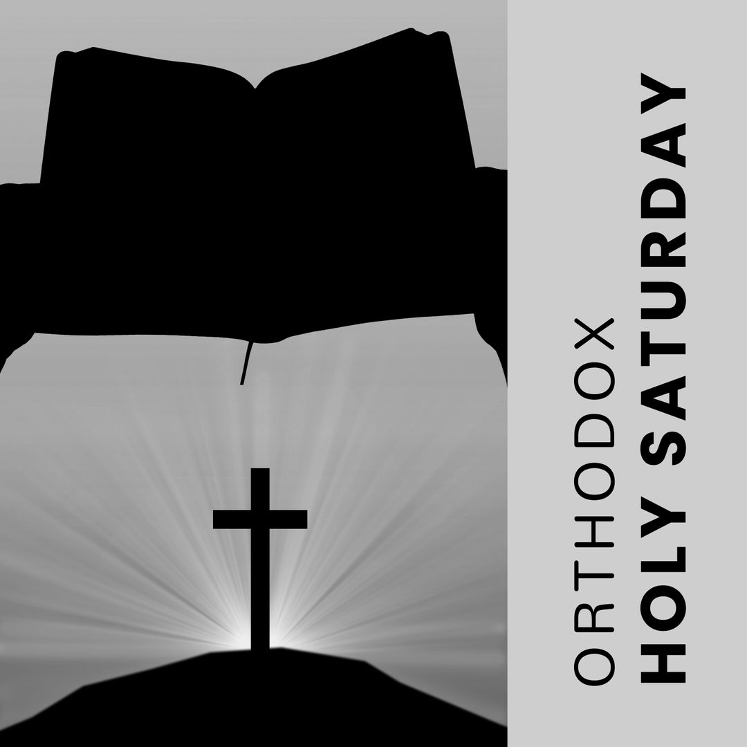 Orthodox Holy Saturday with Book and Cross Silhouette