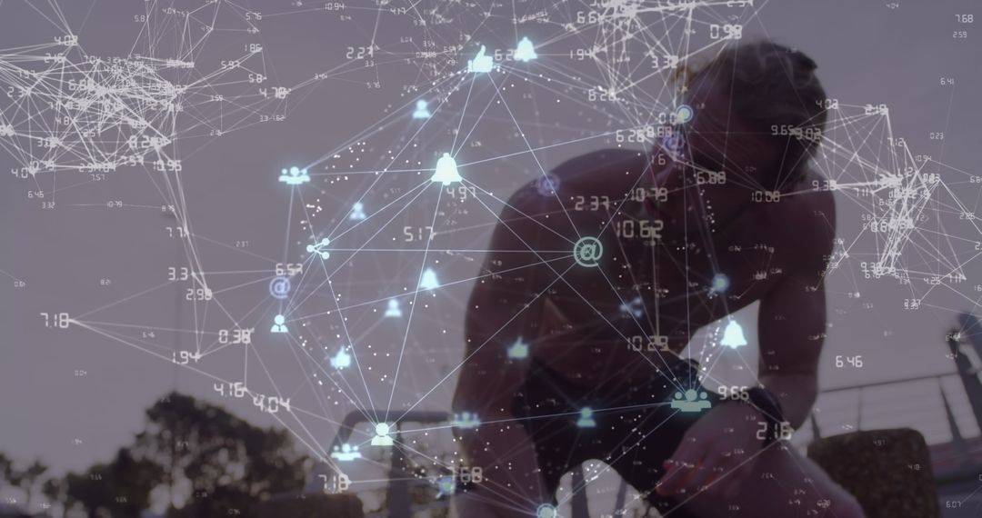 Technology and Fitness Concept with Network Overlap