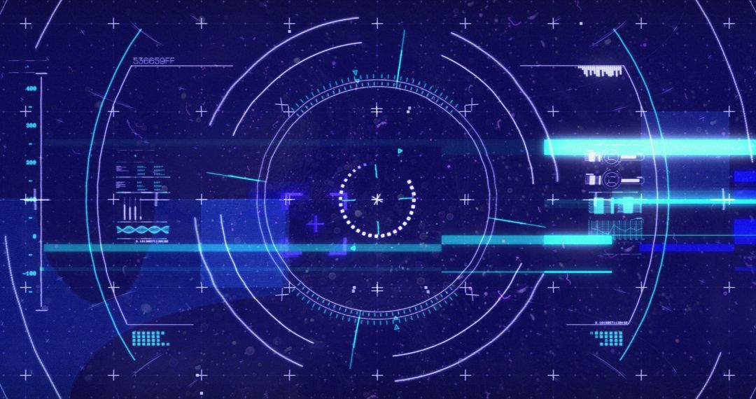 Futuristic Digital HUD Display with Blue Interface Elements