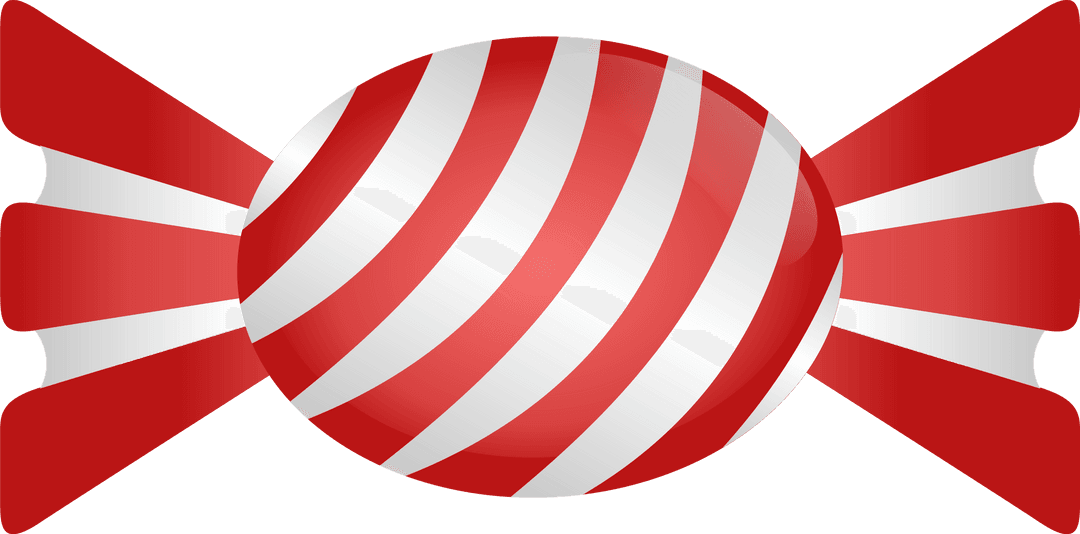 Glossy Striped Hard Candy with Transparent Background
