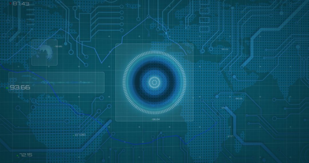 Digital Data Processing Interface with World Map