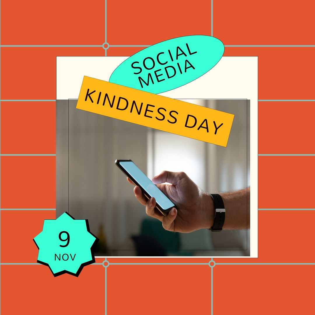 Promoting Kindness Day on Social Media with Smartphone Use - Download Free Stock Templates Pikwizard.com